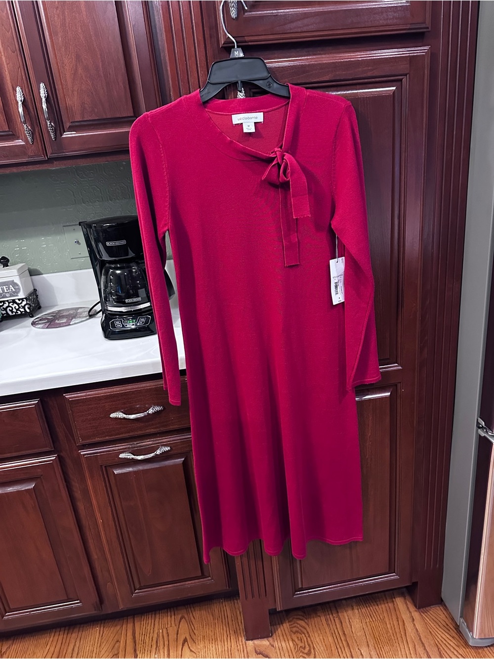 Liz Claiborne medium fall/winter Long-Sleeve Tie-Neck Dress